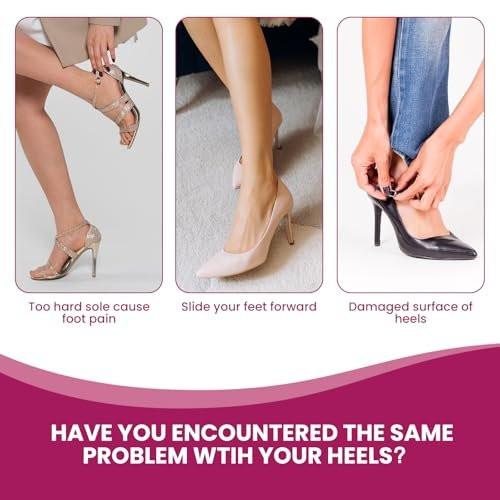 Bukihome High Heel Cushion Einlagen für Frauen – 3/4 unsichtbare Einlegesohlen verhindern Vorrutschen, Stoß- & Schweißabsorption – Komfort-Polster für High Heels, Sandalen, Flats, Größe M
