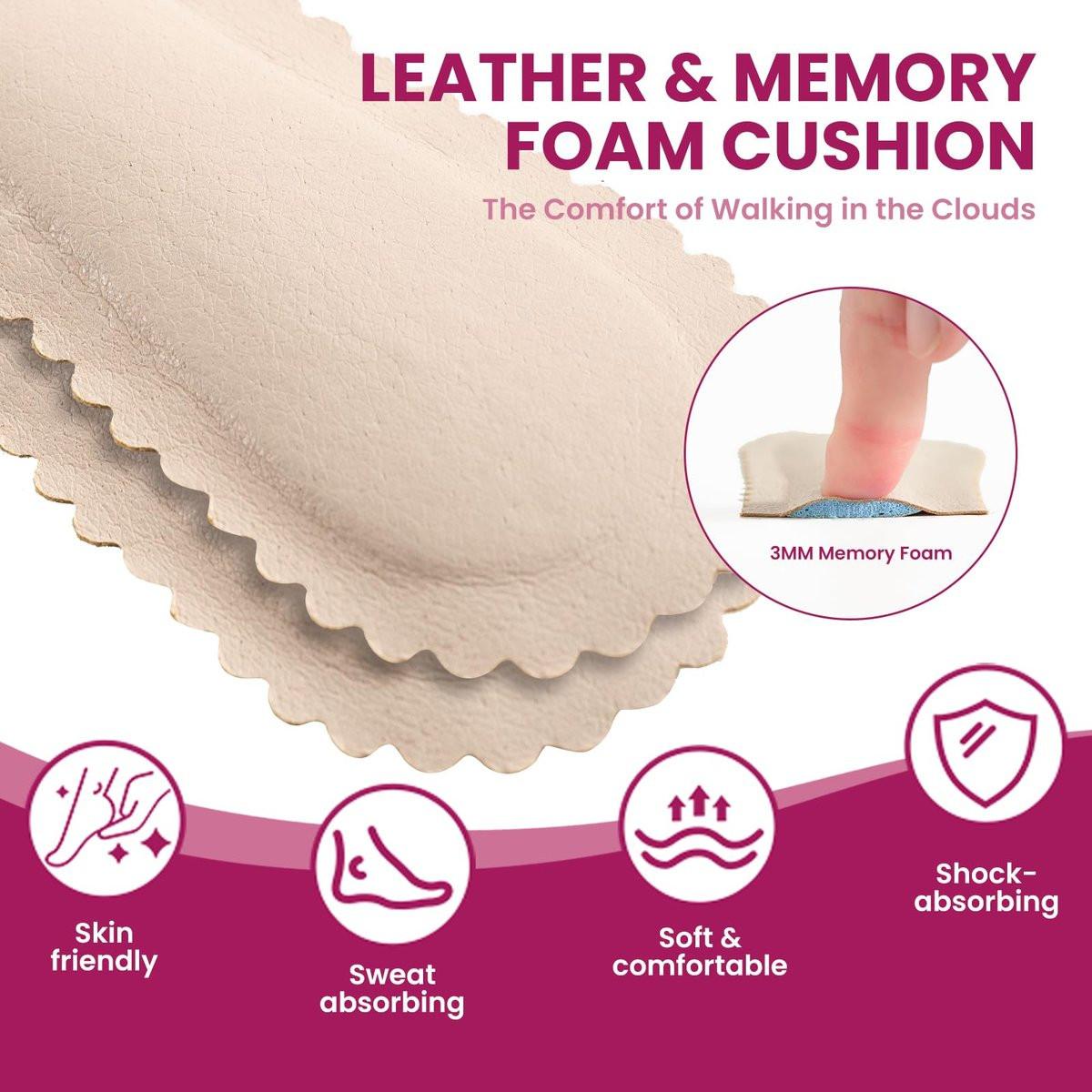 Bukihome High Heel Cushion Einlagen für Frauen – 3/4 unsichtbare Einlegesohlen verhindern Vorrutschen, Stoß- & Schweißabsorption – Komfort-Polster für High Heels, Sandalen, Flats, Größe M