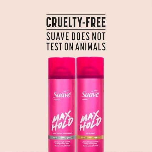 Suave Haarspray Max Hold Sortiment 4er-Pack – Duftend + Ungeduftet, 11 Oz pro Flasche