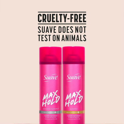 Suave Haarspray Max Hold Sortiment 4er-Pack – Duftend + Ungeduftet, 11 Oz pro Flasche