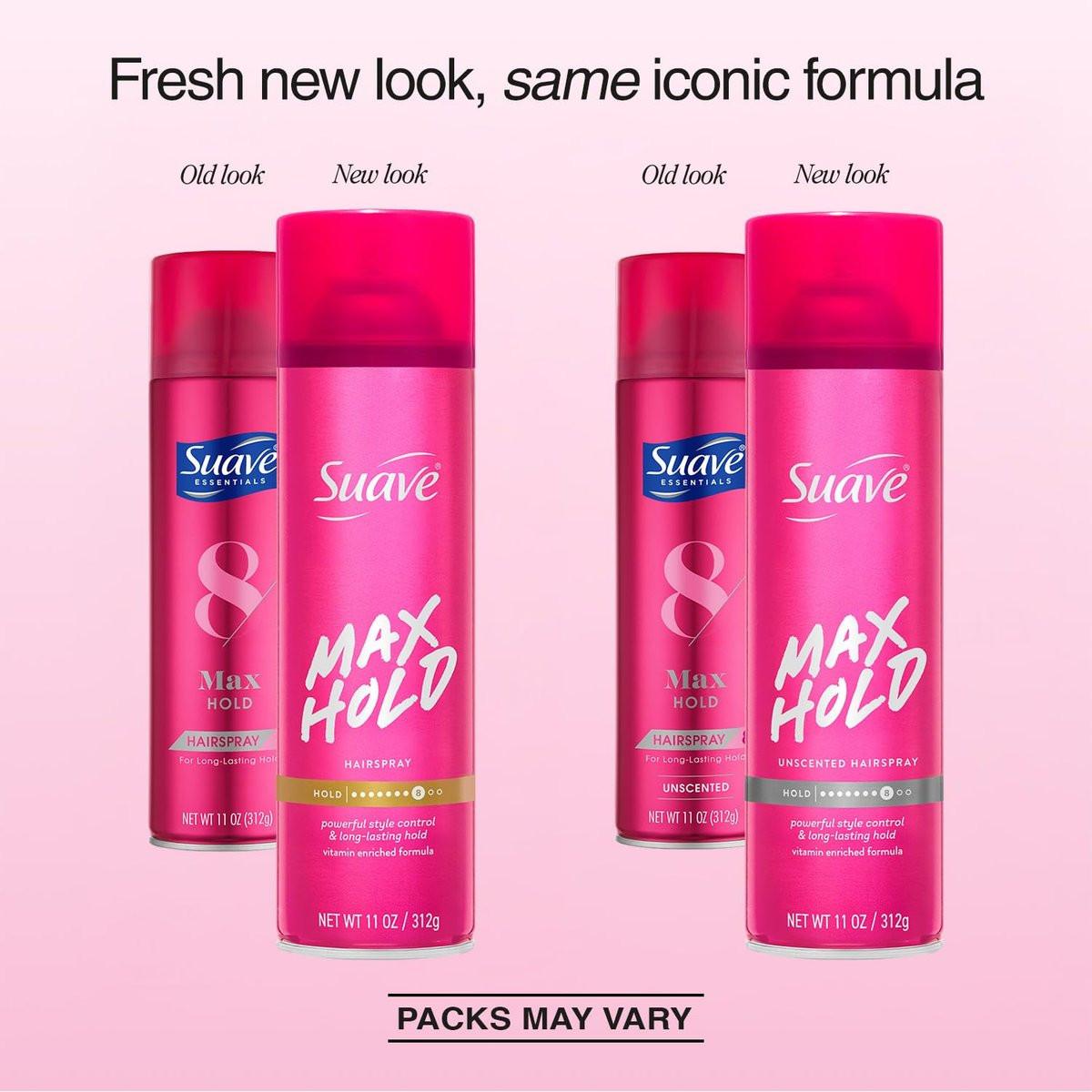 Suave Haarspray Max Hold Sortiment 4er-Pack – Duftend + Ungeduftet, 11 Oz pro Flasche