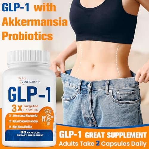 GLP-1 Supplement für Frauen, 3X gezielte Formel, Magenfreundlich, GLP-1 mit Akkermansia Probiotikum, Berberin HCI & Chicorée-Inulin, Natürliches GLP1 für Verdauung & Darmgesundheit - Vegan, 60 Kapseln