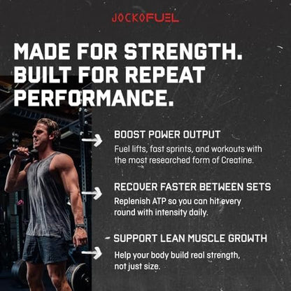 Jocko Fuel Creatin-Monohydrat Stick-Packs – Reines mikronisiertes Pulver für unterwegs, 150 g, 30 Portionen, geschmacksneutral