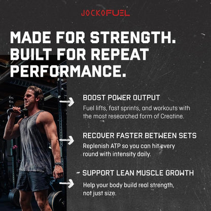 Jocko Fuel Creatin-Monohydrat Stick-Packs – Reines mikronisiertes Pulver für unterwegs, 150 g, 30 Portionen, geschmacksneutral