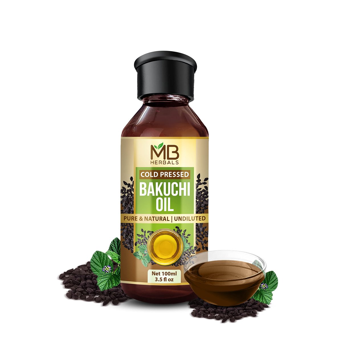 MB Herbals Bakuchi Öl, 100 ml, 100% reines Psoralea corylifolia Öl, nur zur äußerlichen Anwendung