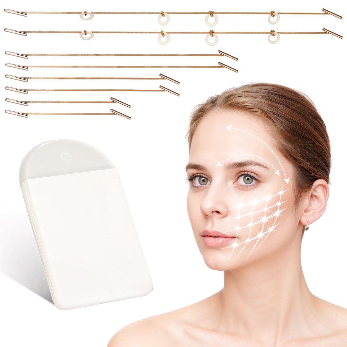 Lnngub 60 Stück Face Lift Tape – Unsichtbares Facelifting Tape für straffere Haut, Doppelkinn und Falten