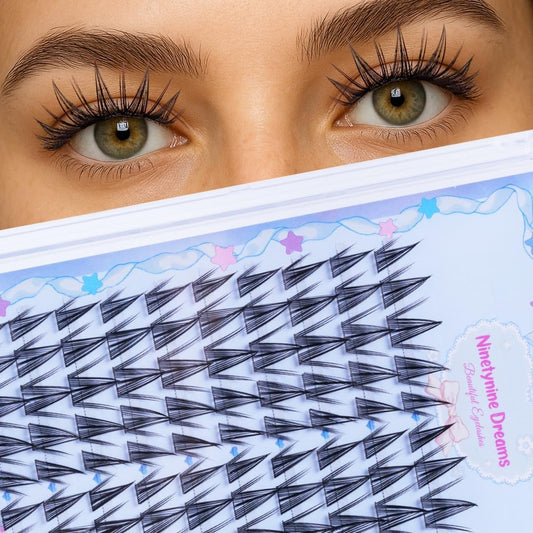 Ninetynine Dreams 100 Fantasy Lashes Manhua Anime DIY Spiky Wimpern Cluster 10-16mm C+ Curl Wiederverwendbare, leichte, wasserdichte Einzelwimpern mit dünnem, bequemem Band