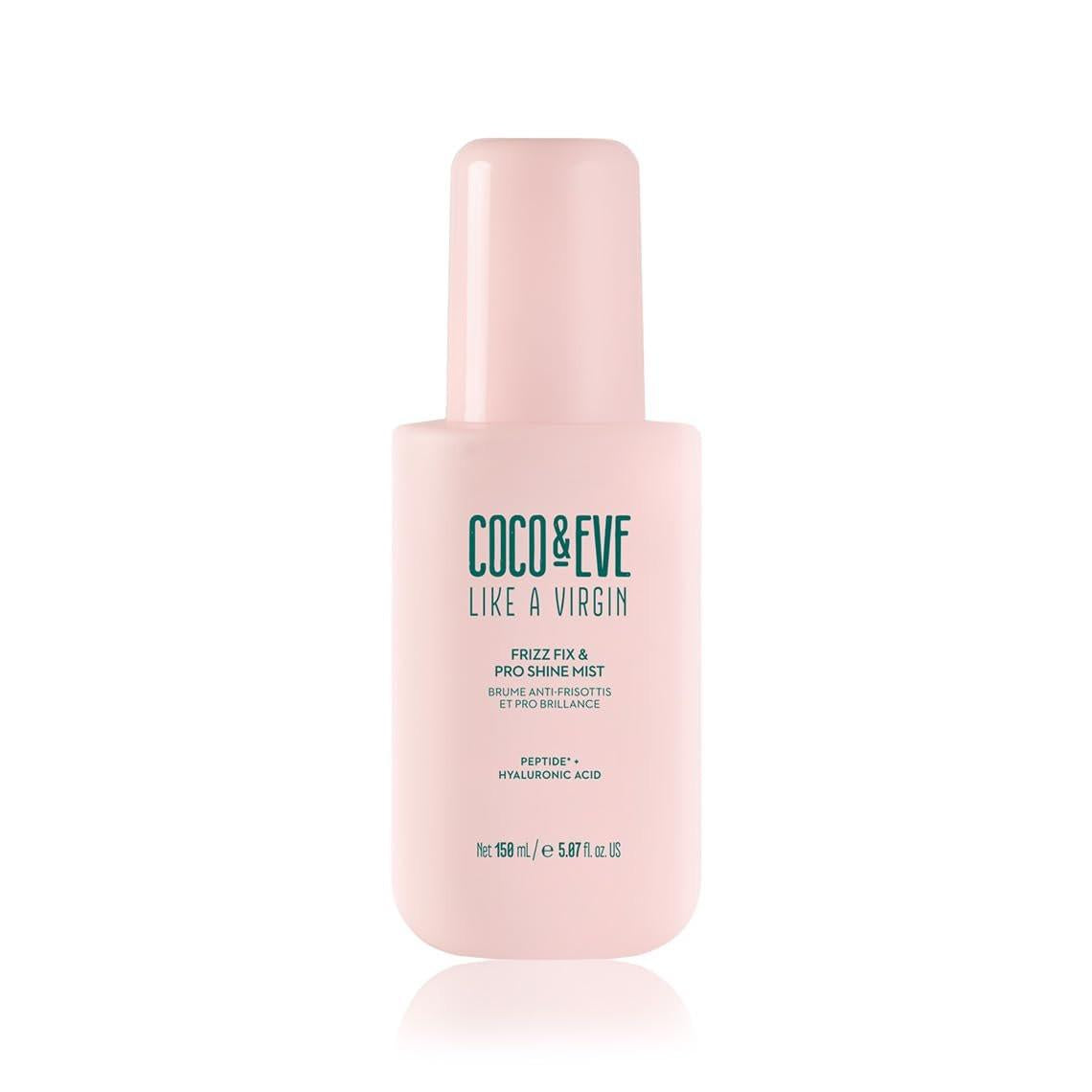 Coco & Eve Like A Virgin Frizz Fix & Pro Shine Mist – 72h Frizz-Kontrolle & sofortiger Glanz | Leichter Hitzeschutz | Feuchtigkeitsspendender Entwirrungsspray für geschädigtes Haar & alle Haartypen (150 ml)
