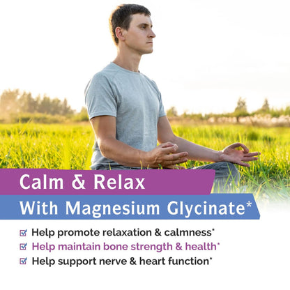 Innate Vitality Magnesium Glycinat 400mg – Hochdosiert, nicht gepuffert, für Schlaf, Entspannung, Herz- und Knochengesundheit – 240 vegane Kapseln für Männer und Frauen