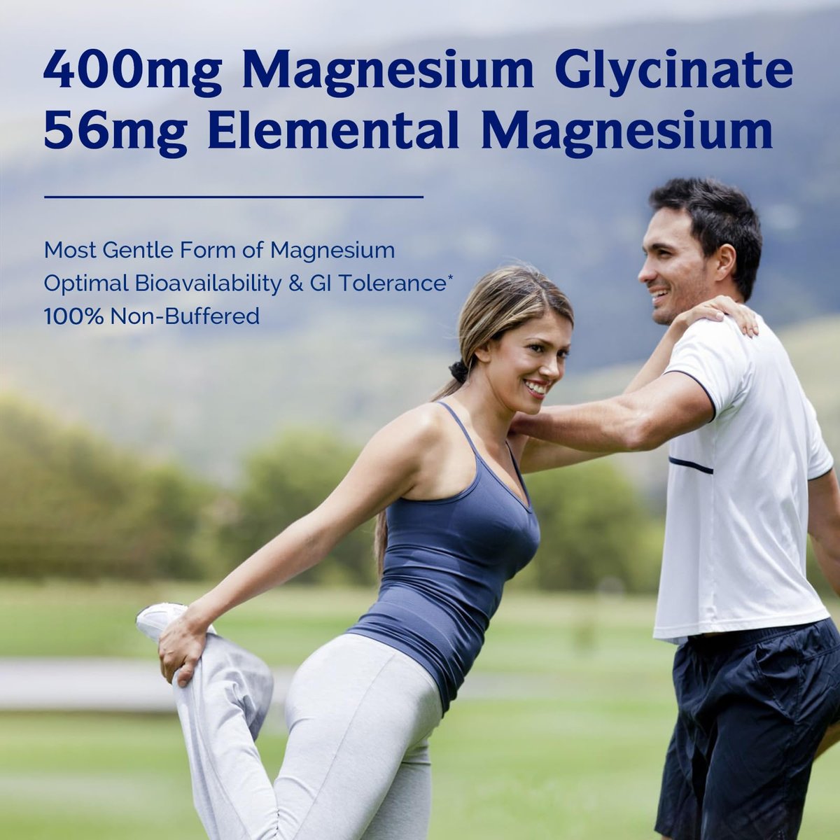 Innate Vitality Magnesium Glycinat 400mg – Hochdosiert, nicht gepuffert, für Schlaf, Entspannung, Herz- und Knochengesundheit – 240 vegane Kapseln für Männer und Frauen
