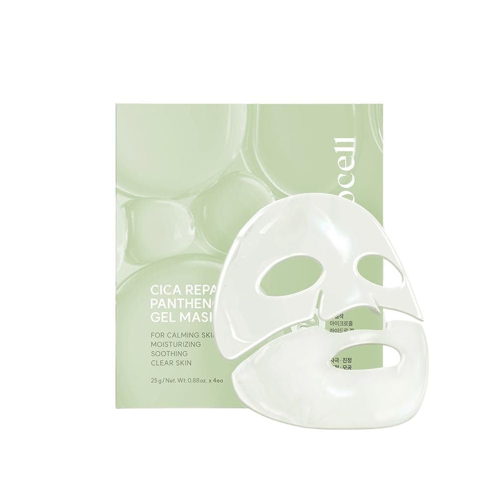 AROCELL Cica Hydrogel PDRN Maske – 4 beruhigende Gesichtsmasken mit Panthenol & Centella Asiatica für empfindliche Haut, kühlende Hydrogel-Maske (25g x 4 Stück)