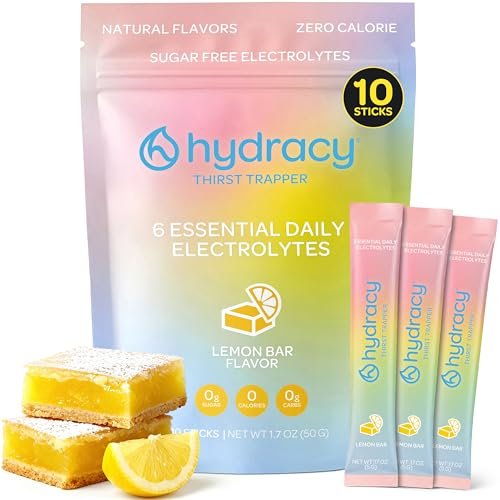 Hydracy Elektrolyt-Pulverbeutel - Natriumarm, Zuckerfrei, 6 Elektrolyte + 80 Spurenelemente aus französischem Meersalz - Null Zucker, Null Kalorien - Keto, Vegan, Non-GMO, 10er Pack