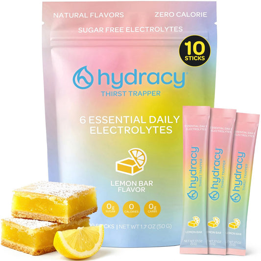 Hydracy Elektrolyt-Pulverbeutel - Natriumarm, Zuckerfrei, 6 Elektrolyte + 80 Spurenelemente aus französischem Meersalz - Null Zucker, Null Kalorien - Keto, Vegan, Non-GMO, 10er Pack