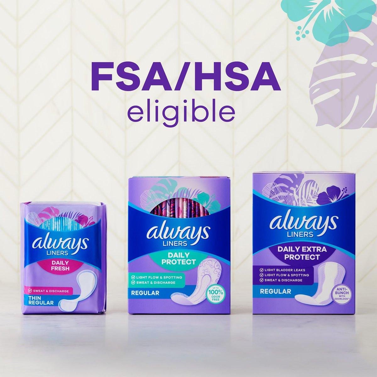 Always Daily Protect Panty Liners für Frauen, Reguläre Länge, 96 Stück
