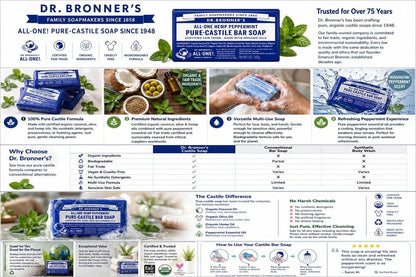 Dr. Bronner's reine Pfefferminz-Kastilienseife, 5 Unzen (6er-Pack)