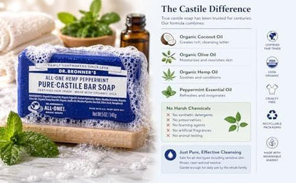 Dr. Bronner's reine Pfefferminz-Kastilienseife, 5 Unzen (6er-Pack)