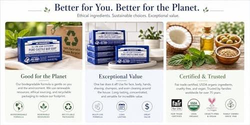 Dr. Bronner's reine Pfefferminz-Kastilienseife, 5 Unzen (6er-Pack)