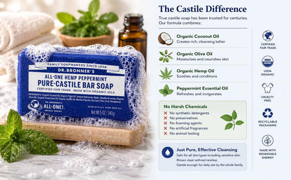 Dr. Bronner's reine Pfefferminz-Kastilienseife, 5 Unzen (6er-Pack)
