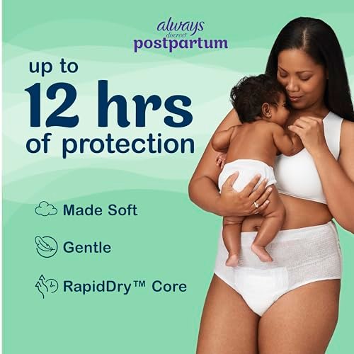 Always Discreet Postpartum Höschenwindeln für Damen, Maximale Saugfähigkeit, Größe XL/XXL, Bis zu 100% auslaufsicherer Blasenschutz, 14 Stück