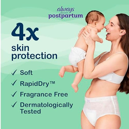 Always Discreet Postpartum Höschenwindeln für Damen, Maximale Saugfähigkeit, Größe XL/XXL, Bis zu 100% auslaufsicherer Blasenschutz, 14 Stück