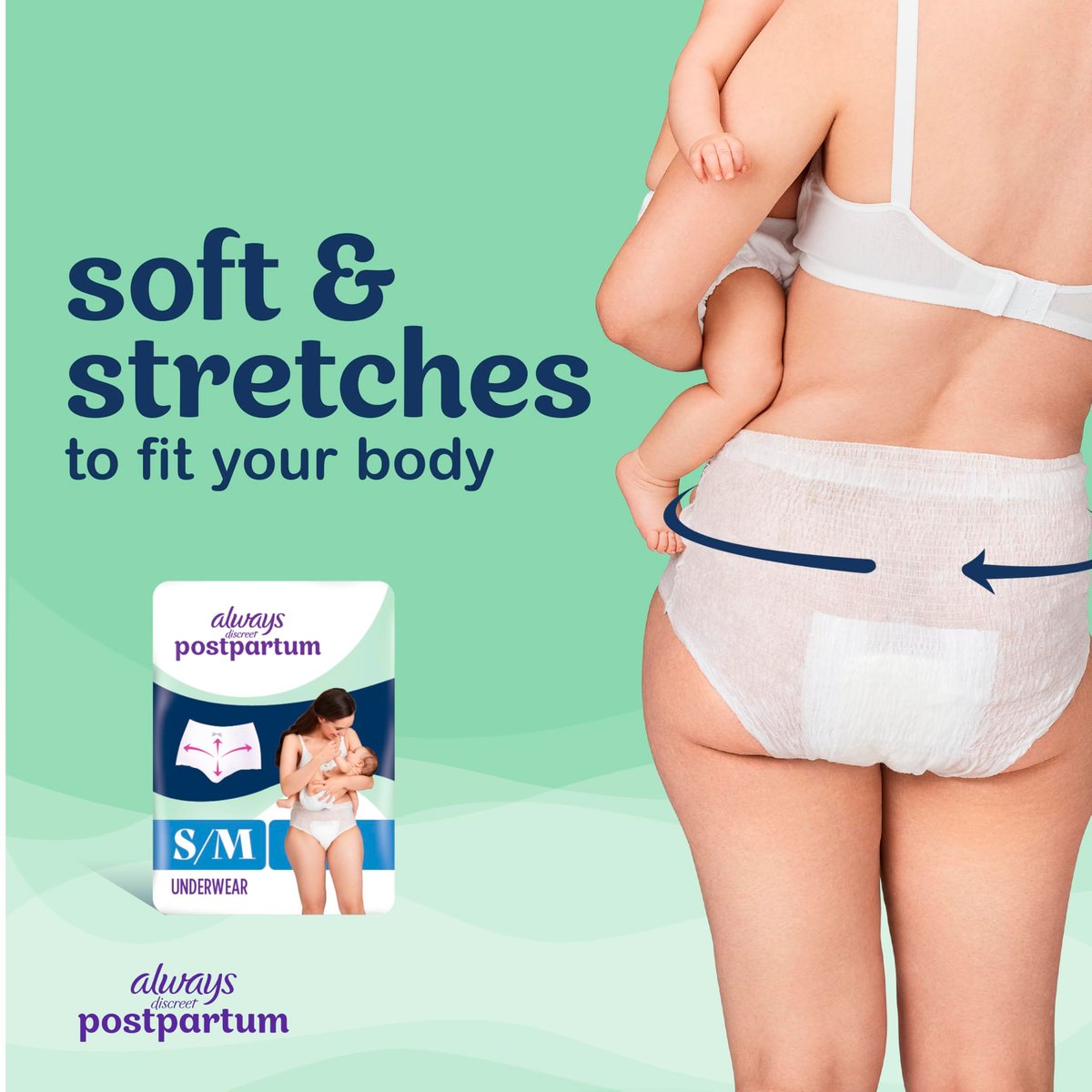 Always Discreet Postpartum Höschenwindeln für Damen, Maximale Saugfähigkeit, Größe XL/XXL, Bis zu 100% auslaufsicherer Blasenschutz, 14 Stück