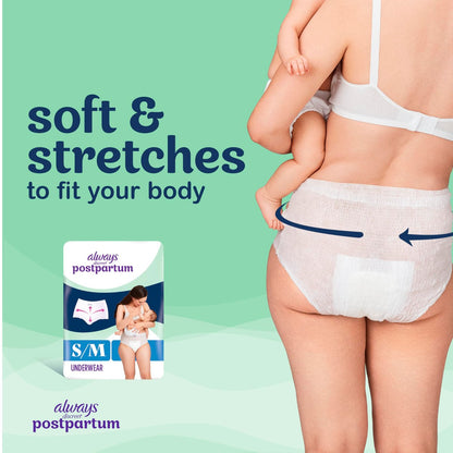 Always Discreet Postpartum Höschenwindeln für Damen, Maximale Saugfähigkeit, Größe XL/XXL, Bis zu 100% auslaufsicherer Blasenschutz, 14 Stück
