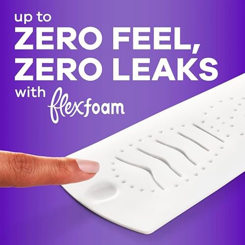 Always Radiant Teen mit FlexFoam-Pads, Größe 4, Über-Nacht-Saugfähigkeit, mit Flügeln, unparfümiert, bis zu Null Auslaufen, Null-Gefühl-Schutz, 18 Stück