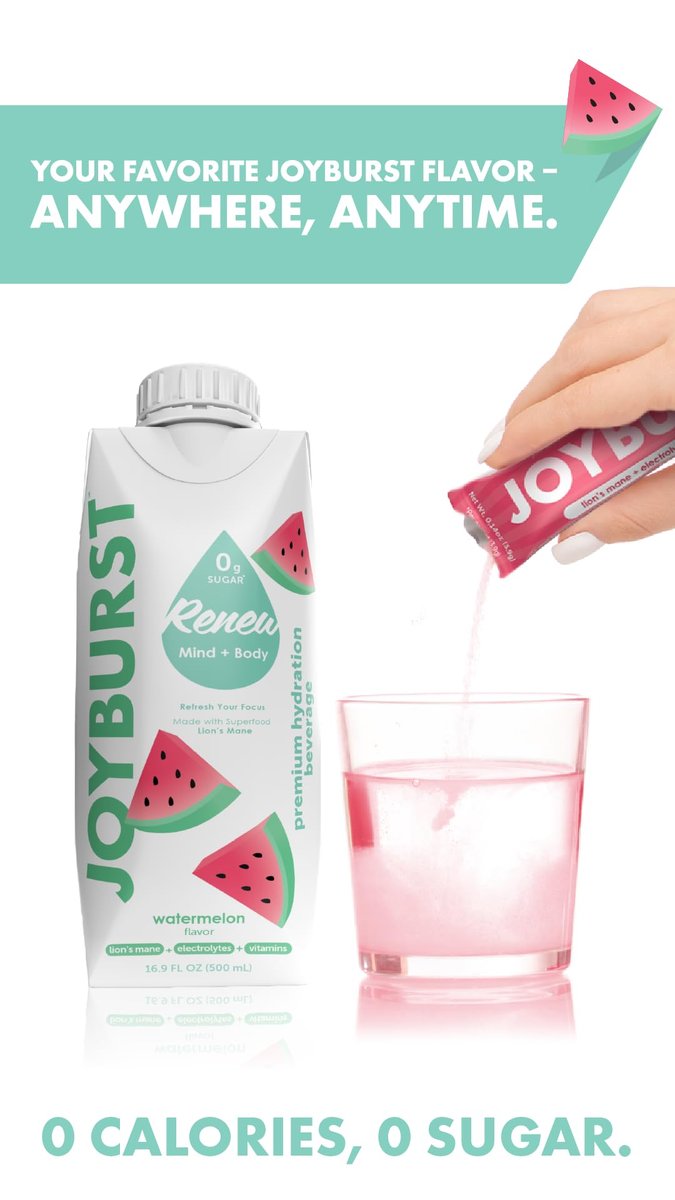 Joyburst Zuckerfreie Elektrolyte Pulverbeutel, Instant Hydration Drink Mix Sticks, Sortenpackung (10 Wassermelone, 10 Erdbeer-Limonade), zur Rehydrierung unterwegs, Bio, natürlich, keto-freundlich