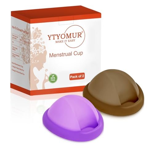 YTYOMUR Wiederverwendbare Menstruationsscheibe – Weich & Bequem, Auslaufsicher, Menstruationstassen-Alternative – Set mit 2 Stück (Groß & Klein)