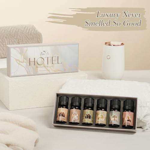 Auelife Hotel Collection Diffuser Öl Set – 6x10ml Luxuriöse Hotelduft Essentielle Öle für Diffuser – Duftöl Sortiment – Ideal für Zuhause, Spa, DIY Kerzenherstellung Geschenk