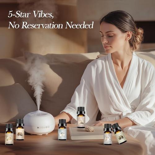 Auelife Hotel Collection Diffuser Öl Set – 6x10ml Luxuriöse Hotelduft Essentielle Öle für Diffuser – Duftöl Sortiment – Ideal für Zuhause, Spa, DIY Kerzenherstellung Geschenk