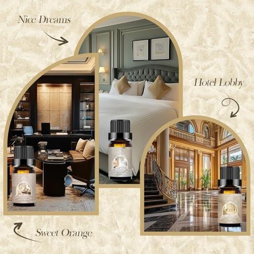 Auelife Hotel Collection Diffuser Öl Set – 6x10ml Luxuriöse Hotelduft Essentielle Öle für Diffuser – Duftöl Sortiment – Ideal für Zuhause, Spa, DIY Kerzenherstellung Geschenk