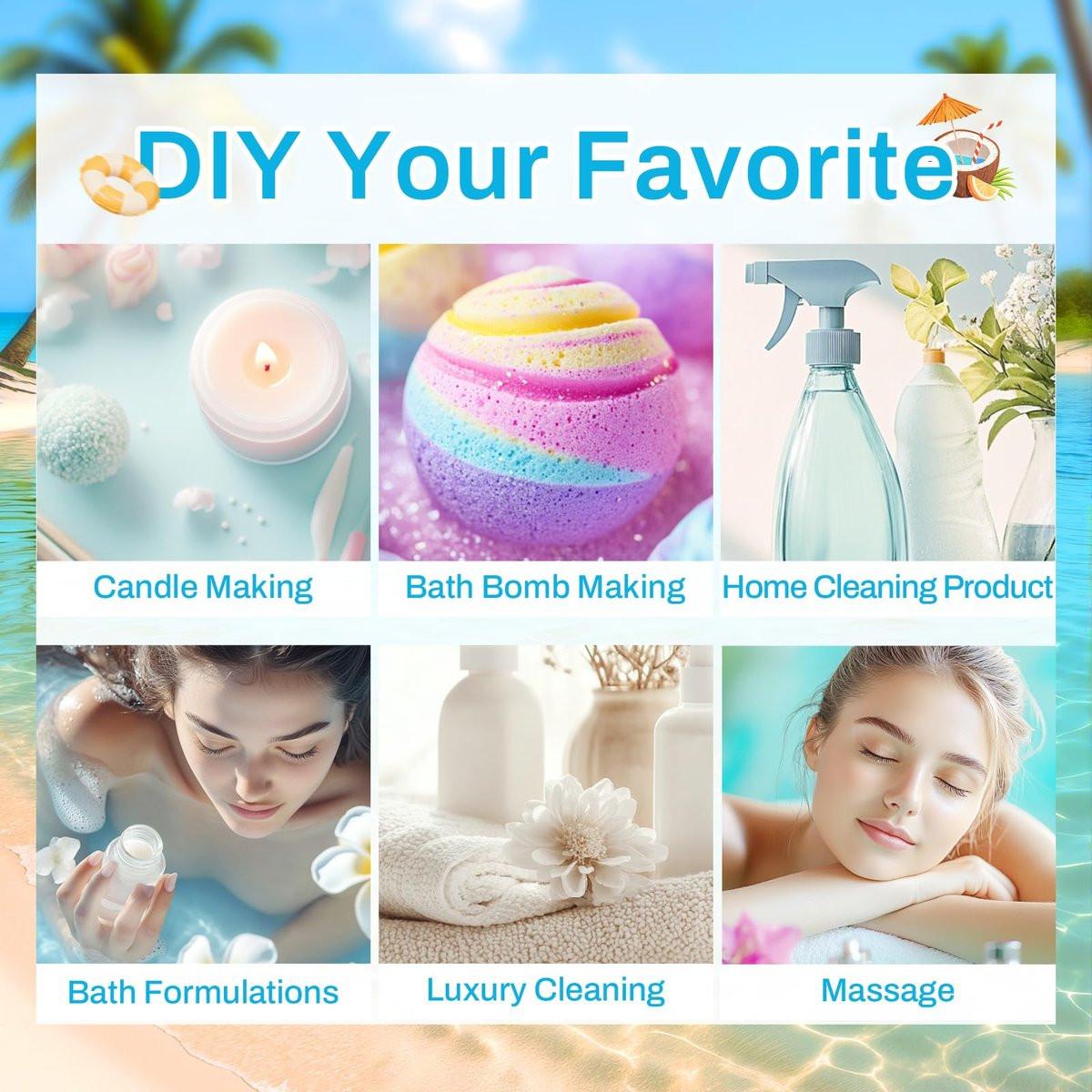 Sommerliche Duftöle für Diffuser, 6x10ml Aromatherapie-Öle Set – Kokosnuss, Ananas, Strand, Brise, Zitrone, Sommernacht | Geschenkset für Frauen, Zuhause, Spa
