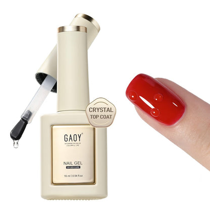 GAOY Crystal Gel Top Coat – 16 ml No-Wipe Versiegelung für UV-Nagellack, Hochglanz und lange Haltbarkeit für Nagelkunst zu Hause