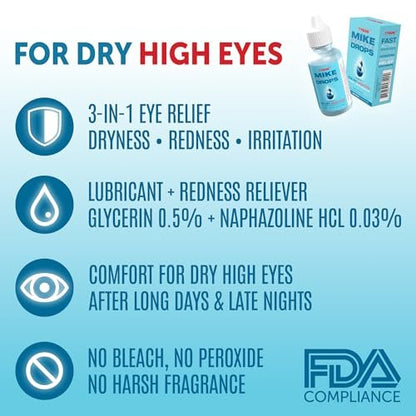 Tyson 2.0 Mike Red Eye Drops – Max Stärke Rötungsentfernung & Gleitmittel für trockene, müde Augen, schnell wirkende kühlende Linderung bei juckenden & gereizten roten Augen, 0,5 fl oz (15 ml)