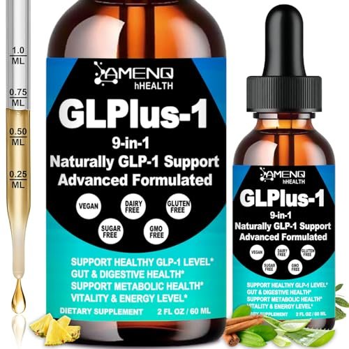 GLP-1 Metabolic Support Supplement, 9-in-1 GLP Booster Natural Formula für Frauen & Männer, GLP1 tägliche orale Flüssigkeit mit Berberin HCI, Ceylon Zimt | Unterstützt Verdauung und allgemeine Gesundheit | Vegan, ohne Gentechnik
