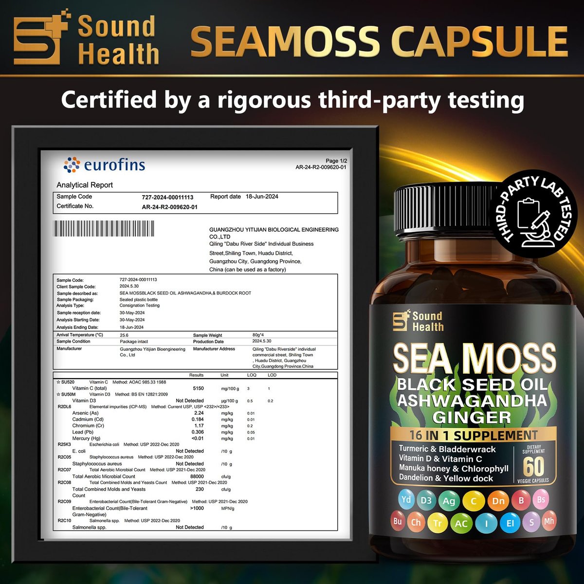 Irish Sea Moss & Shilajit Bundle – Natürliche Energie, Schlafunterstützung & Haarwachstum mit Schwarzkümmelöl, Ashwagandha, Ingwer, Rhodiola Rosea, Vitamin C & D für Männer und Frauen – All-in-1 Nahrungsergänzungsmittel