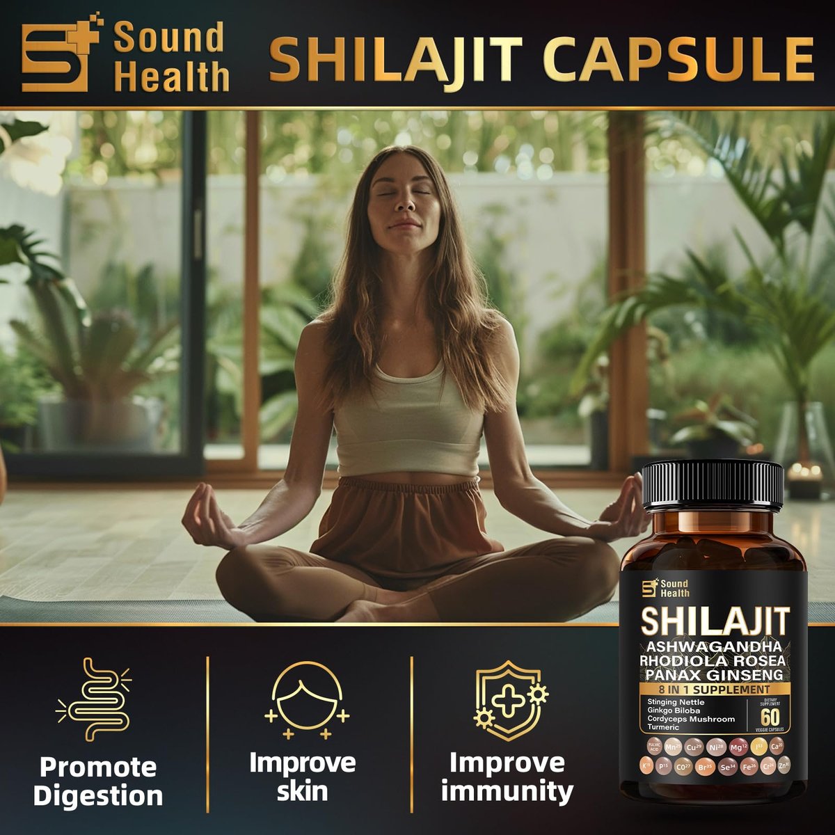 Irish Sea Moss & Shilajit Bundle – Natürliche Energie, Schlafunterstützung & Haarwachstum mit Schwarzkümmelöl, Ashwagandha, Ingwer, Rhodiola Rosea, Vitamin C & D für Männer und Frauen – All-in-1 Nahrungsergänzungsmittel