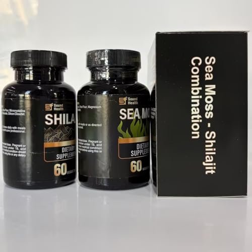 Irish Sea Moss & Shilajit Bundle – Natürliche Energie, Schlafunterstützung & Haarwachstum mit Schwarzkümmelöl, Ashwagandha, Ingwer, Rhodiola Rosea, Vitamin C & D für Männer und Frauen – All-in-1 Nahrungsergänzungsmittel