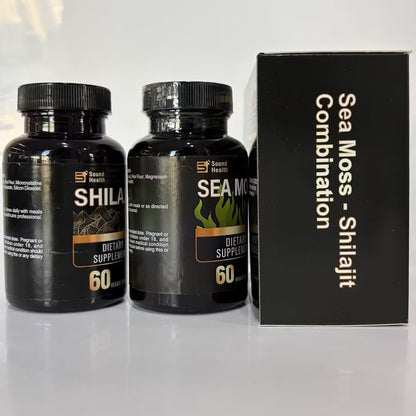 Irish Sea Moss & Shilajit Bundle – Natürliche Energie, Schlafunterstützung & Haarwachstum mit Schwarzkümmelöl, Ashwagandha, Ingwer, Rhodiola Rosea, Vitamin C & D für Männer und Frauen – All-in-1 Nahrungsergänzungsmittel