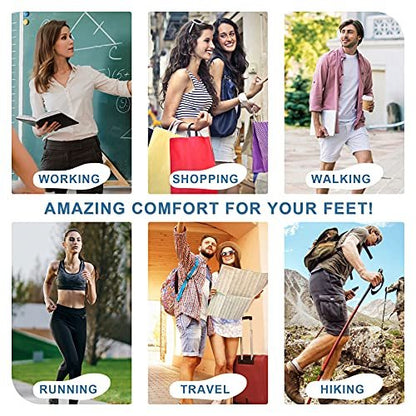 2 Paar Memory Foam Einlegesohlen für Herren – Komfortable, stoßdämpfende Ersatzsohlen für Arbeitsstiefel, Laufschuhe – Fußschmerzlinderung – Atmungsaktive Innensohlen – EU 47/US 14