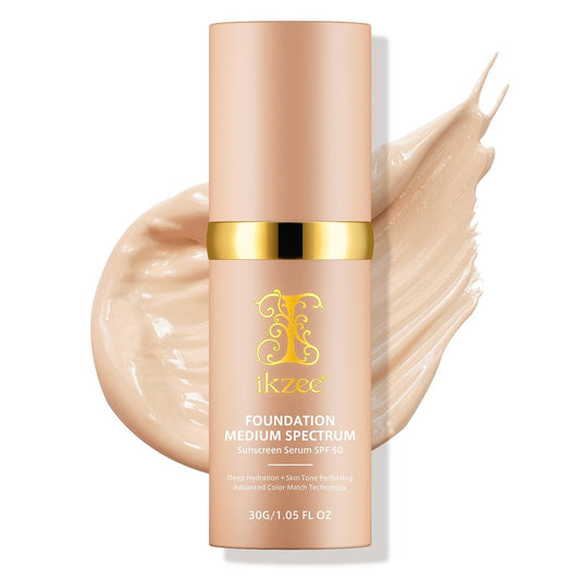 4-in-1 flüssige Foundation mit SPF 50+, mittlere Deckkraft, Farbanpassung, langanhaltend & wasserfest – 30 ml