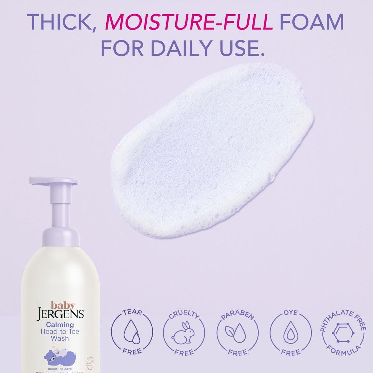 Jergens Baby Calming Head to Toe Foaming Wash – Sanfte Reinigung für Babys Haut und Haare, 532 ml