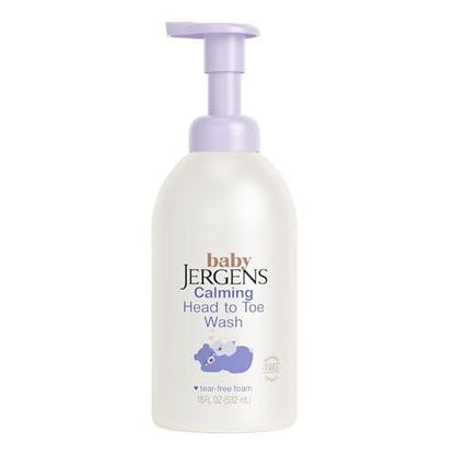 Jergens Baby Calming Head to Toe Foaming Wash – Sanfte Reinigung für Babys Haut und Haare, 532 ml