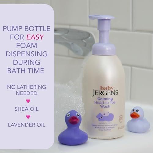 Jergens Baby Calming Head to Toe Foaming Wash – Sanfte Reinigung für Babys Haut und Haare, 532 ml