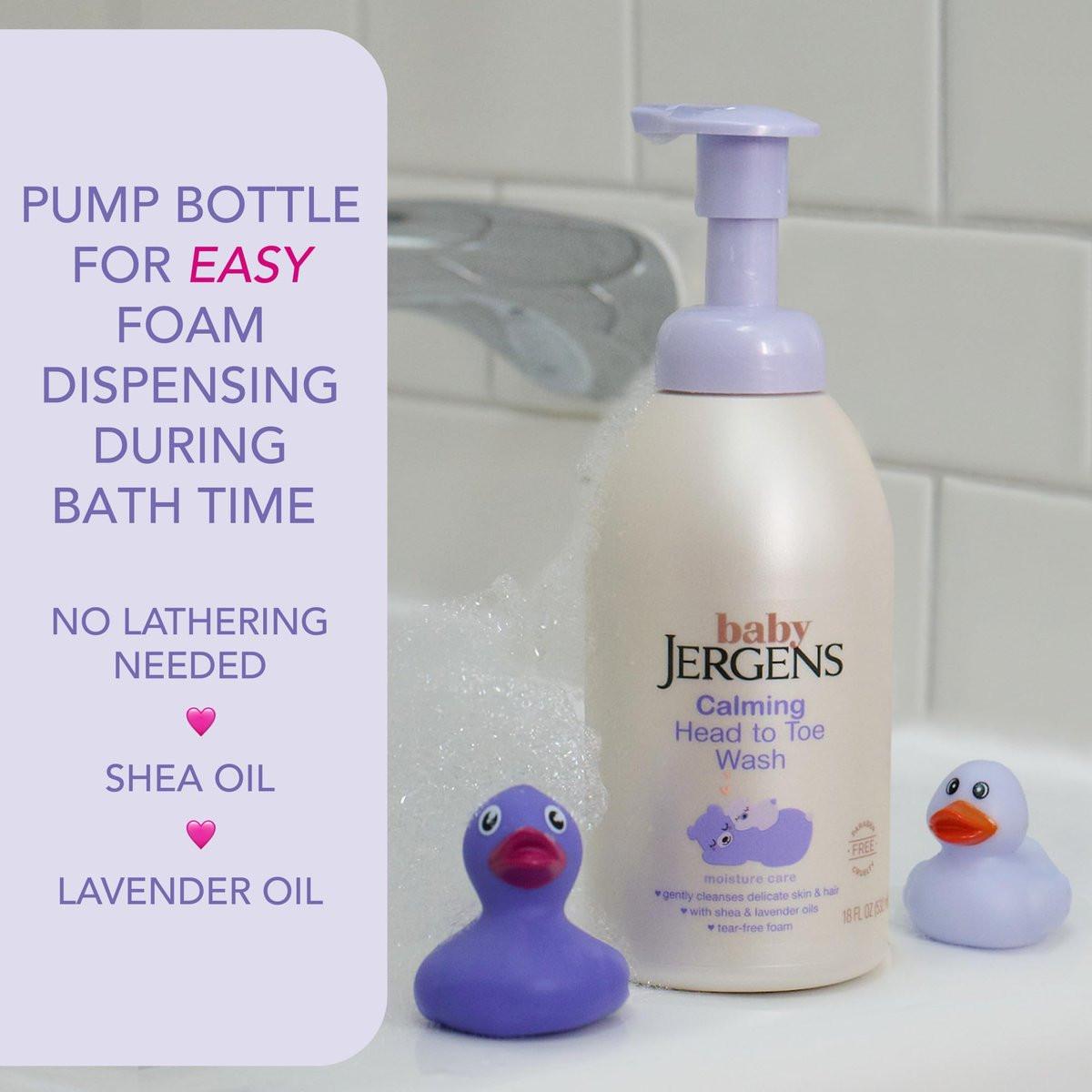 Jergens Baby Calming Head to Toe Foaming Wash – Sanfte Reinigung für Babys Haut und Haare, 532 ml
