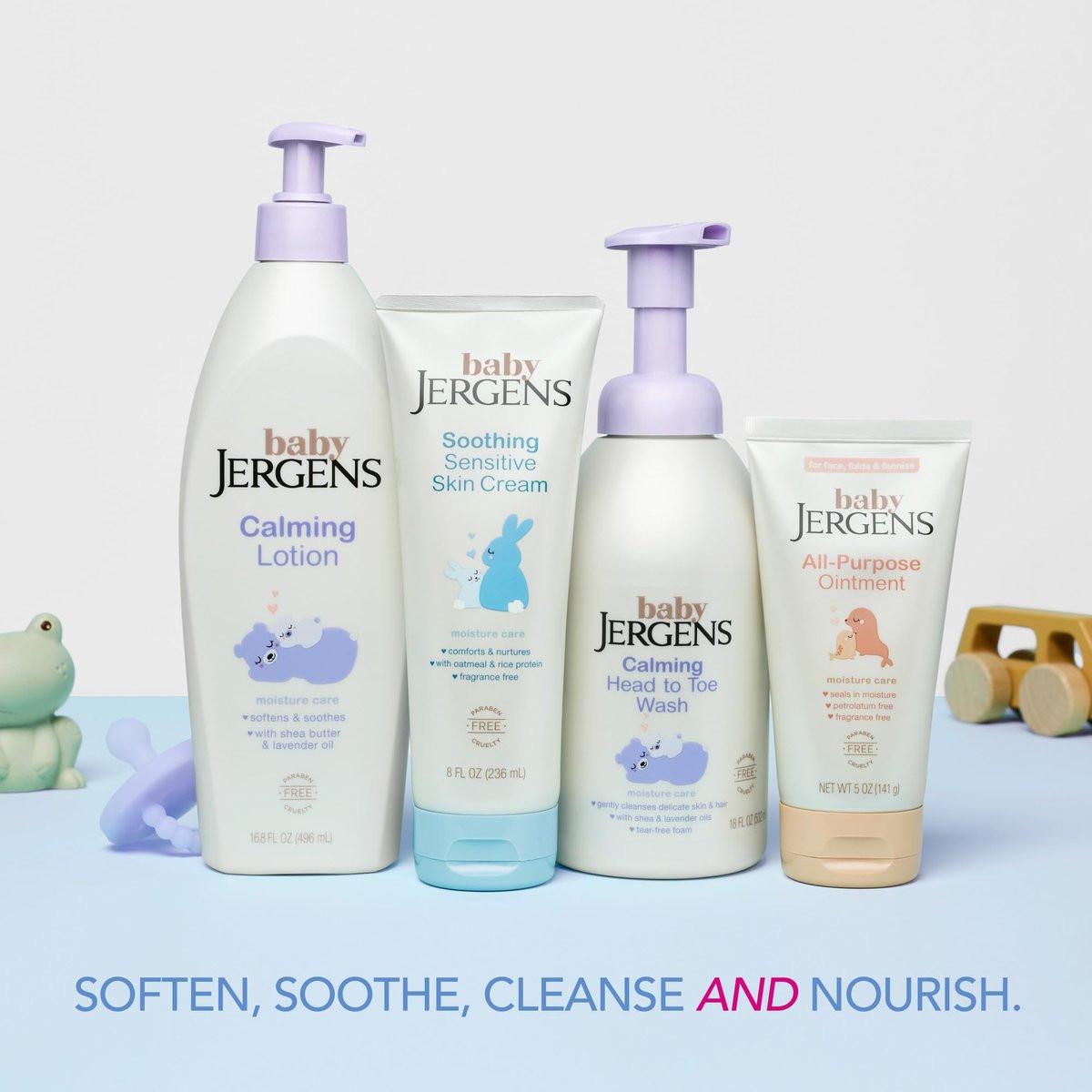 Jergens Baby Calming Head to Toe Foaming Wash – Sanfte Reinigung für Babys Haut und Haare, 532 ml
