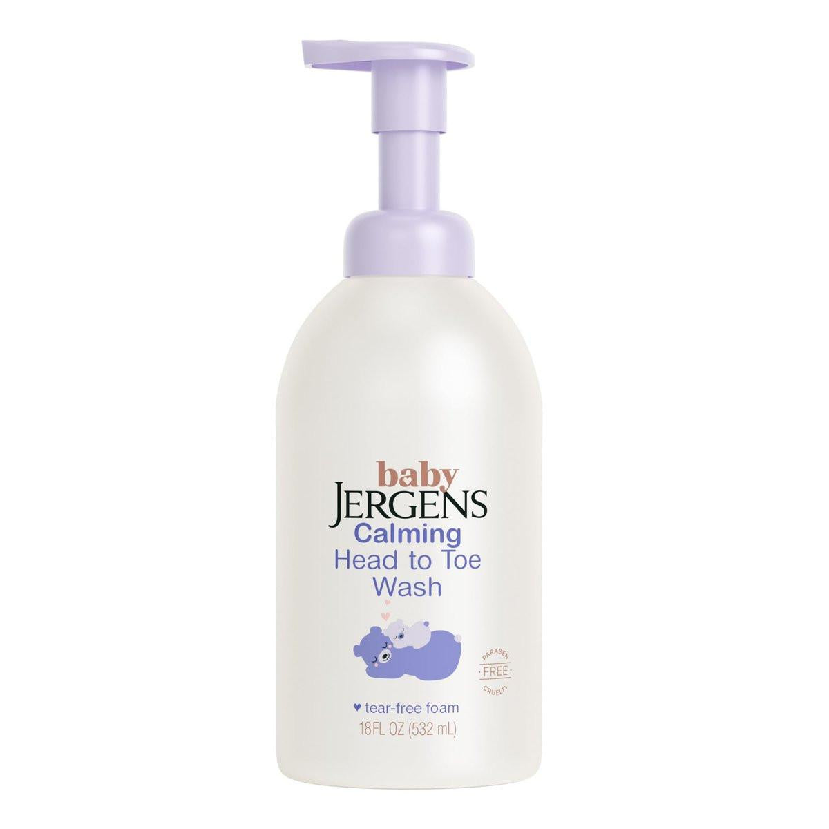 Jergens Baby Calming Head to Toe Foaming Wash – Sanfte Reinigung für Babys Haut und Haare, 532 ml