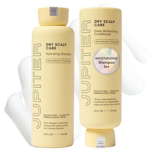 Jupiter Feuchtigkeitsspendendes Shampoo und Conditioner Set – Pflegendes, nährendes und stärkendes Haarpflege-Duo – Tägliche Feuchtigkeit für Kopfhaut und Haar – Farbgeschützt, sulfatfrei, parabenfrei, je 414 ml