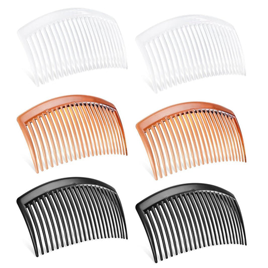 6er-Pack Haarseitenkamm 8 cm, 3 Farben, professioneller Barber-Kamm für Styling und Pflege, französische Kämme für Hochzeit, Verabredungen und mehr